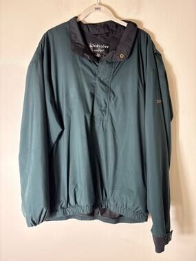 Mens Dryjoys Dark Green Long Sleeve Zip Front Rain Jacket Sz L